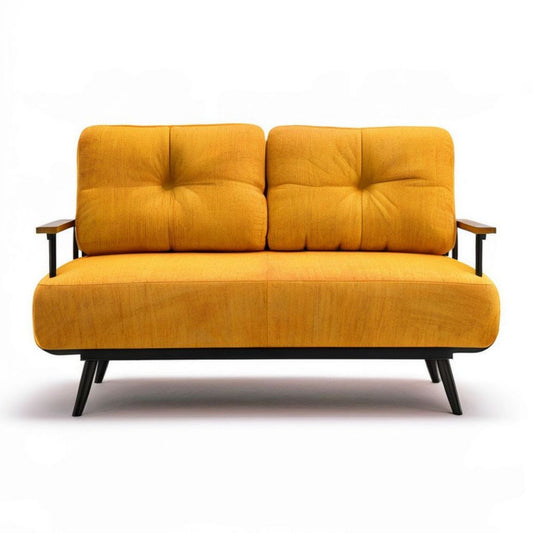 Sofa 2-osobowa w kolorze musztardowym, 150 x 85 x 85 cm