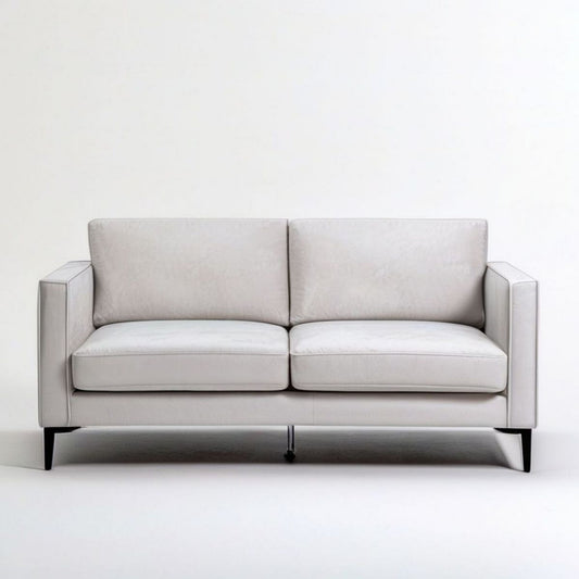Jasnoszara sofa dwuosobowa z aksamitu poliestrowego 160 x 85 x 85 cm